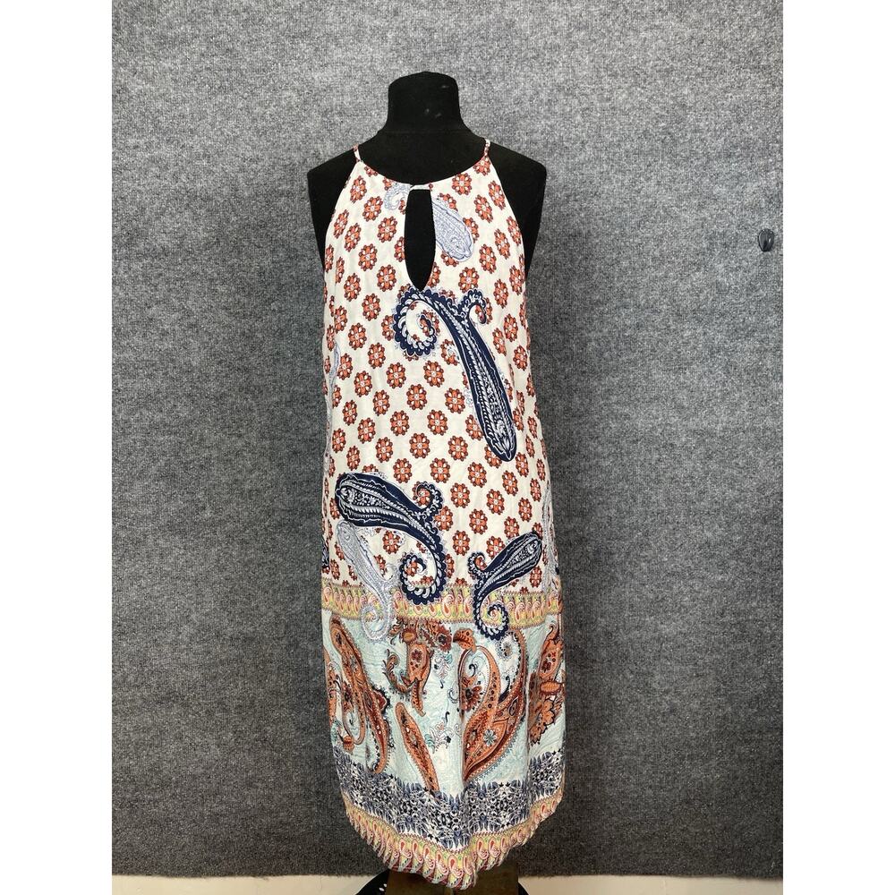 Renee C. Sun Dress Women's S/M Sleeveless Haulter Multi color Paisley Print Mini - Picture 7 of 10